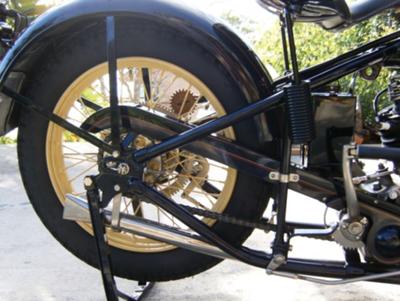 1930 Excelsior Super X Rear Motorcycle Tire and Fender