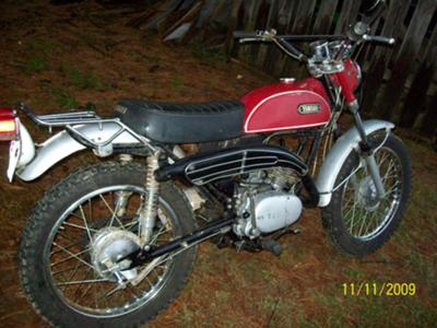 Red and White 1969 Yamaha CT1 Street Trail Bike Picture