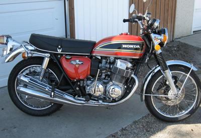 1973 HONDA 750 MOTORCYCLE red black