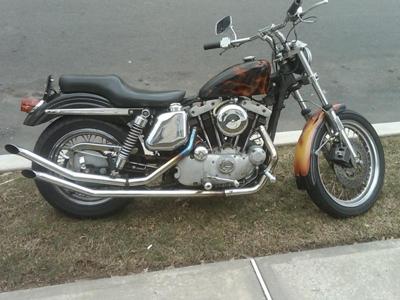 1974 Harley Ironhead for Sale Black and Brown Flames