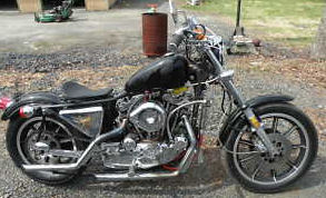 Black 1979 Harley sportster 1200cc Streetcam Engine Cooler