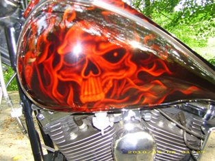 1993 Harley Davidson Softail Custom 1340 Gas Tank Graphics Artwork Painting