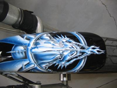 1996 FXSTC Harley Davidson Softtail Custom Fender Painting Art Graphics