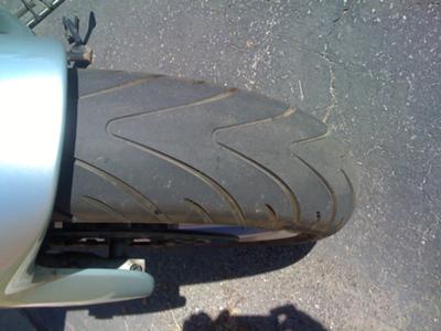 Silver 1998 BMW RT1100 Michelin motorcycle Tire