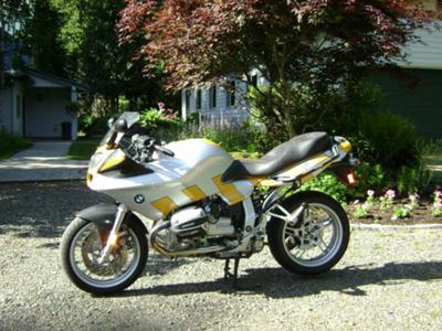 Yellow and silver 1999 BMW R1100S (example only; please contact seller for pics)