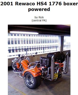 Boxer Powered 2001 Rewaco HS4 Trike w Orange Paint Color 