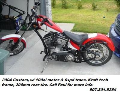 2004 Custom Softail Motorcycle Kraft  tech frame 200mm Rear Tire