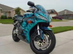 Turquoise and Black Custom Motorcycle Paint 2006 Honda CBR1000RR