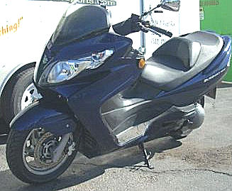 Blue 2007 Suzuki Burgman 400 Motor Scooter (example only)