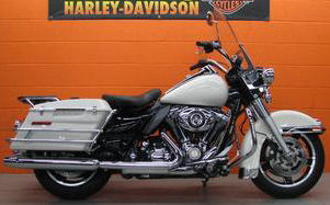 2010 Harley Davidson FLHP Police Road King law enforcement motorcycle with Birch White paint color (example only; please contact seller for pics)