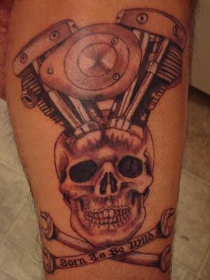 73 SHOVELHEAD Born to be Wild Motorcycle Tattoo. by LOU (SO. CALIFORNIA)