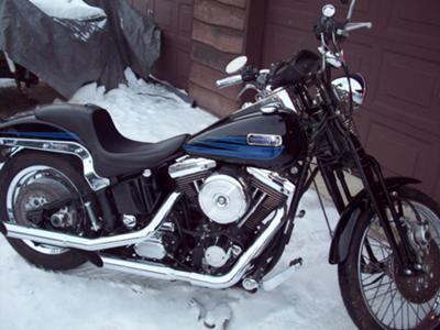 1995 HARLEY DAVIDSON SPRINGER SOFTAIL BAD BOY FXSTSB (this motorcycle is for example only; please contact seller for pics of the actual Bad Boy Softail  for sale)  
