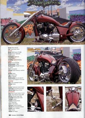 Picture of the Custom Pro street Chopper in Vtwin Magazine