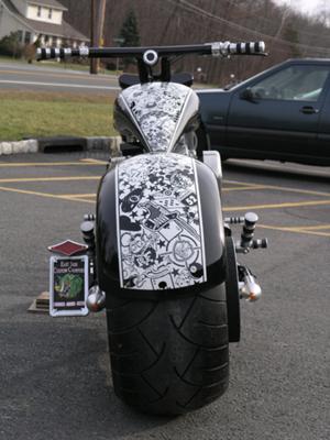 Custom Stickers on Custom Softail Motorcycle Rear Fender Graphics And Artwork