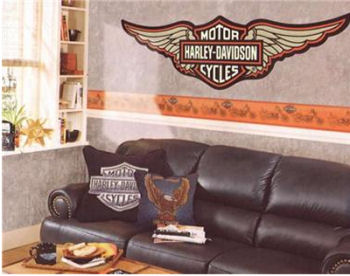 Harley Davidson Stickers on Harley Davidson Wall Decals Stickers Logo Emblem Wallpaper Border