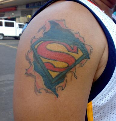  SUPERMAN LOGO TATTOO up up and away