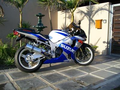 Cobalt blue SUZUKI GSXR 1000 (this photo is for example only; please contact seller for pics of the actual motorcycle for sale in this classified)