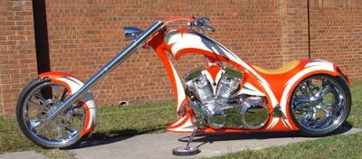 The High End White and Orange 300mm Single-Sided Softail Chopper 