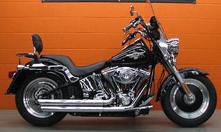 2005 Harley Davidson FLSTF Softail Fatboy Motorcycle w black paint color