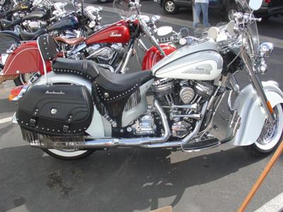 Silver and White Custom 2003 Indian Chief  Roadmaster (this photo is for example only; please contact seller for pics of the actual Indian Road Master for sale in this classified)