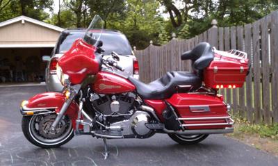 Left Side of the 2005 Harley Davidson FLSTCI Firefighter Special Edition 