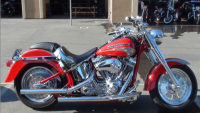 2005 Harley Davidson Softail FLSTF Fatboy Fat Boy w ELECRIC CHERRY RED PAINT JOB and PINSTRIPES