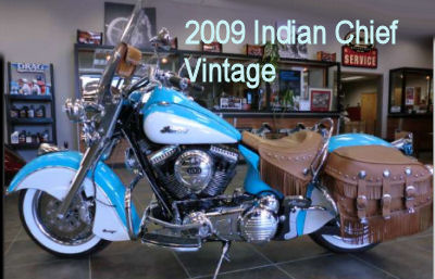 2009 Indian Chief Vintage w turquoise and winter white paint color schem