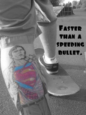 Clark Kent as Superman Leg Tattoo