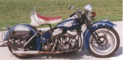 vintage 1940 Harley Davidson ULH flathead motorcycle clipper blue factory paint