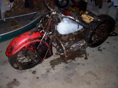 Barn fresh 1945 Indian 45 scout motorcycle for sale by owner