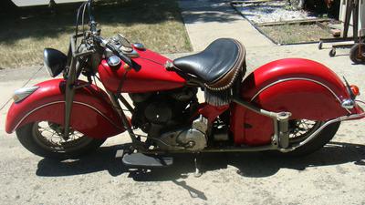 1948 Red Indian Chief Motorcycle for Sale