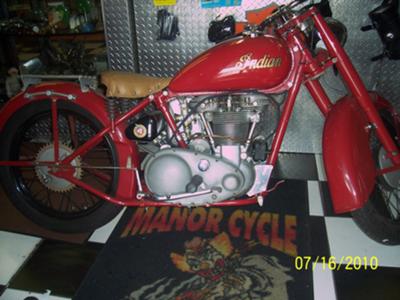 Candy Apple Red 1949 Indian Scout Engine
