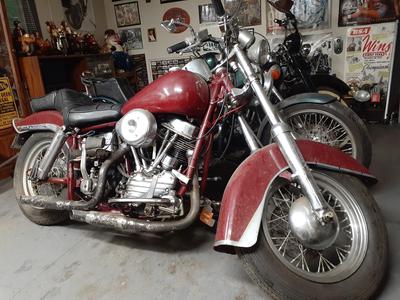 Old 1958 Harley Davidson Panhead Motorcycle for Sale