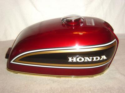 1976 HONDA CB750 FUEL TANK - ORIGINAL HONDA ANTARES RED COLOR PAINT (this photo is for example only; please contact seller for pics of the actual motorcycle parts for sale in this classified)