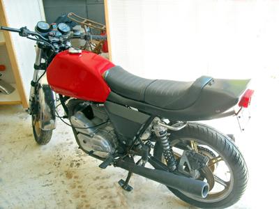 Vintage Red and black 1978 Ducati Darmah Motorcycle 