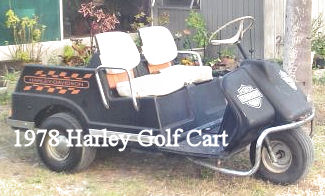 1978 Harley Davidson Golf Cart Three Wheel Gas Motor