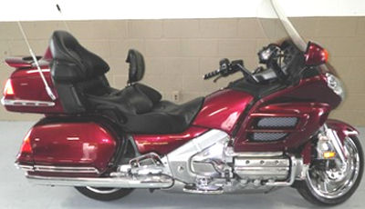 2004 Honda Goldwing GL1800 with deep maroon burgundy red paint color scheme (this photo is for example only; please contact seller for pics of the actual motorcycle for sale in this classified)