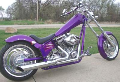 2004 Texas Chopper with Passionate Purple paint and 111 S&S polished motor hooked to the D&D performance 2 into 1 exhaust