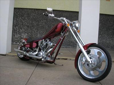 Red 2005 Iron American IronHorse Lone Star Chopper 1819cc engine and a 6 speed transmission 