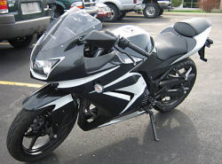 2008 custom paint kawasaki ninja 250r white black racing sport bike motorcycle
