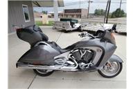 2008 Victory Vision Motorcycle w silver paint color, a power windscreen and a trunk