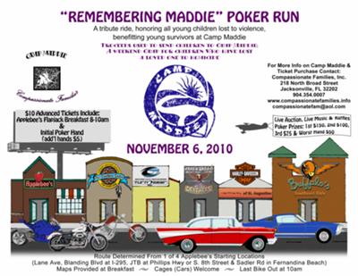 2010 Camp Maddie Motorcycle Poker Run Flyer