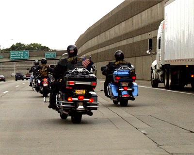 Bikers participating in the 3rd Annual Cops On A Run Charity Motorcycle Poker Run