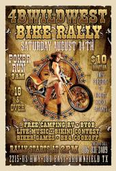 4B WILD WEST MOTORCYCLE RALLY FLYER