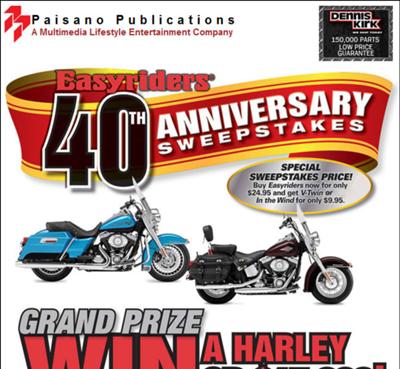 Easyriders 40th Anniversary Sweepstakes