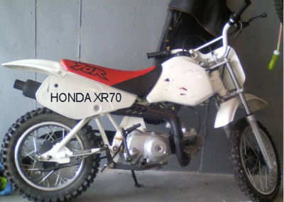 CR  HONDA XR70 DIRT BIKE (this photo is for example only; please contact seller for pics of the actual motorcycle for sale in this classified)