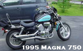 1995 Honda Magna 750 1995 Honda Magna VF 750 CD with turquoise blue and black paint color combination