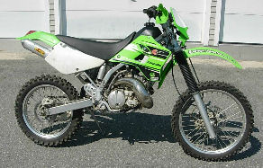 Lime Green Kawasaki KDX 200 dirt bike motorcycle (this photo is for example only; please contact seller for pics of the actual motorcycle for sale in this classified)