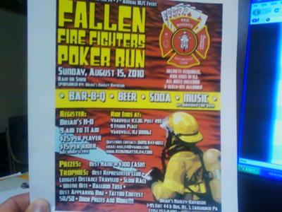 Red Knights NJ 14 7th Annual Fallen Firefighter Motorcycle Poker Run Poster