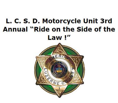 CANCELLED L. C. S. D. Motorcycle Unit 3rd Annual Ride on the Side of the Law Motorcycle Event Logo 
